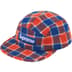 Supreme Harris Tweed Camp Cap - Red Plaid (front)