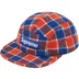 Supreme Harris Tweed Camp Cap - Red Plaid (front)
