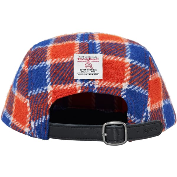 Supreme Harris Tweed Camp Cap - Red Plaid (front)