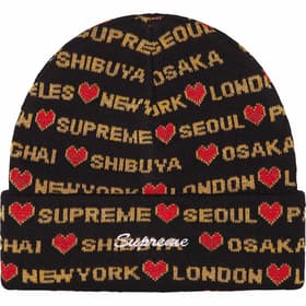 Supreme Hearts Beanie Black