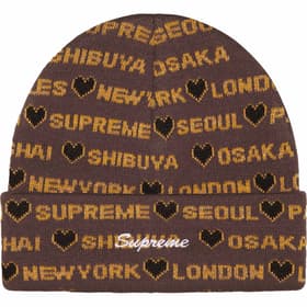 Supreme Hearts Beanie Brown