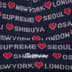 Supreme Hearts Beanie - Navy (front)