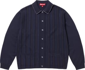 Supreme Herringbone Cardigan Navy