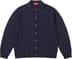 Supreme Herringbone Cardigan - Navy (front)