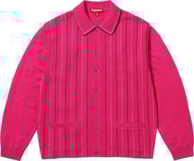 Supreme Herringbone Cardigan Pink