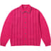Supreme Herringbone Cardigan - Pink (front)