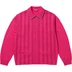 Supreme Herringbone Cardigan - Pink (front)
