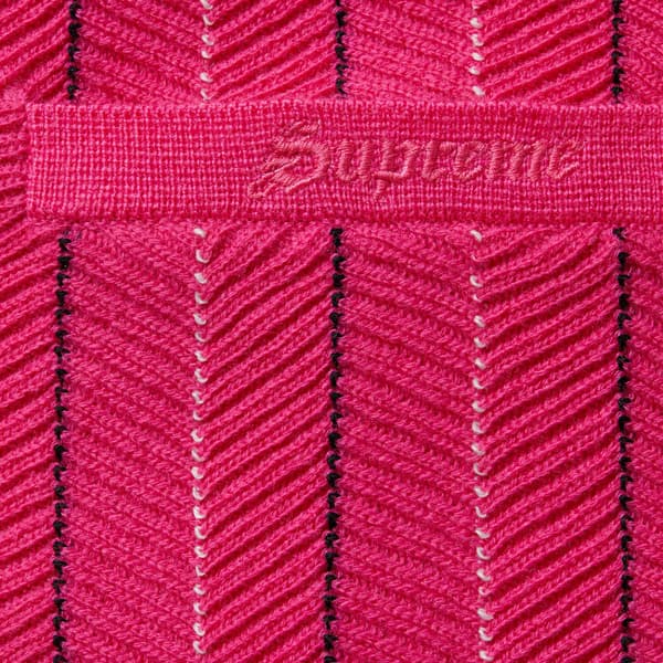 Supreme Herringbone Cardigan - Pink (front)