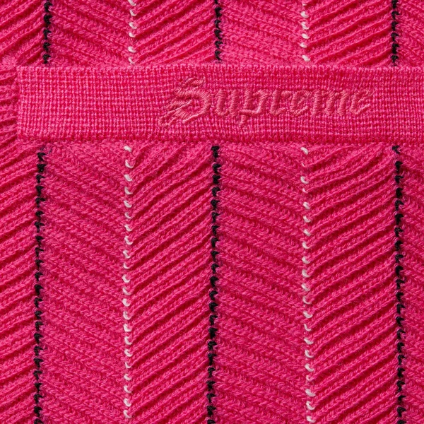 Supreme Herringbone Cardigan - Pink (front)
