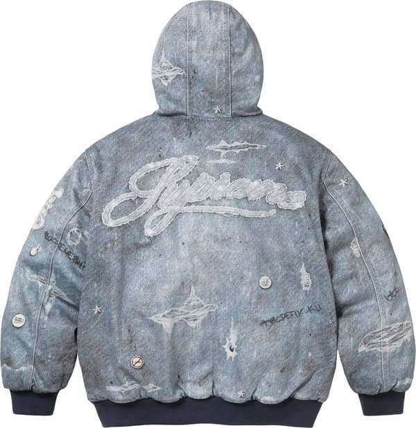 Supreme HJR Trompe L'oeil Hooded Work Jacket - Blue (front)