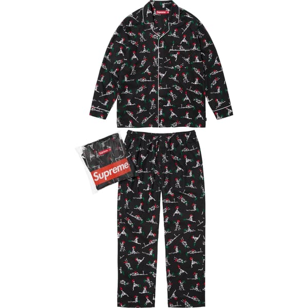 Supreme Holiday Pajama Set - Black (front)
