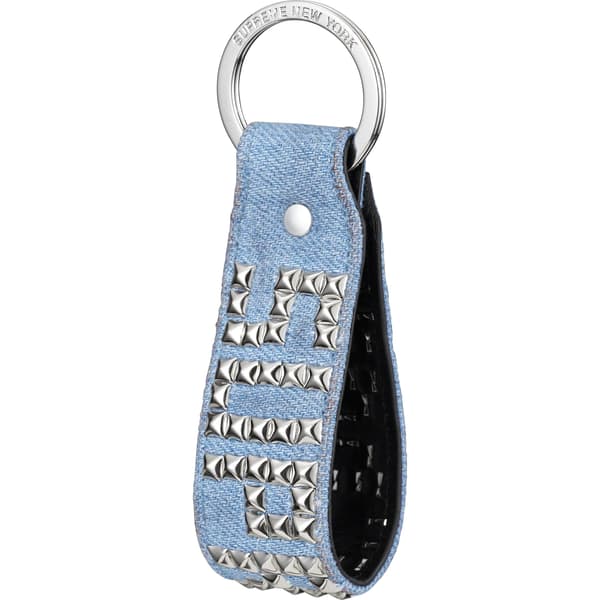 Supreme Hollywood Trading Company Studded Keychain - Denim (front)