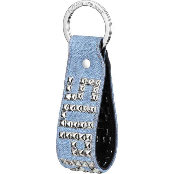 Supreme Hollywood Trading Company Studded Keychain - Denim (front)