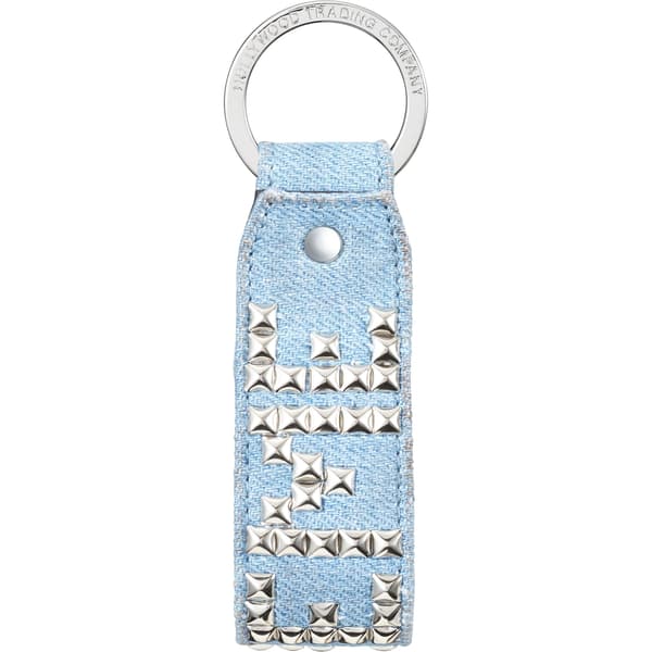 Supreme Hollywood Trading Company Studded Keychain - Denim (front)