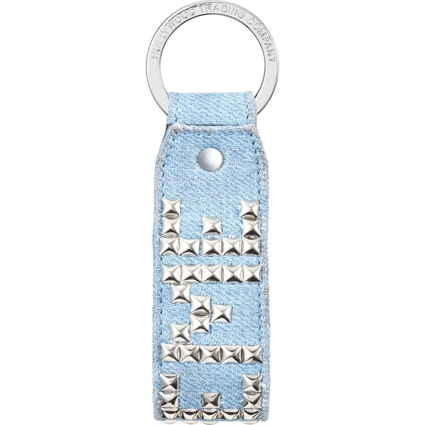 Supreme Hollywood Trading Company Studded Keychain - Denim (front)