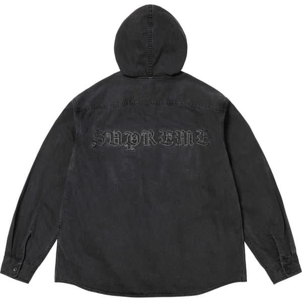 Supreme Hooded Denim Shirt - Black (front)