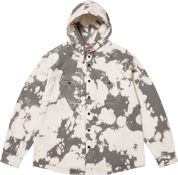 Supreme Hooded Denim Shirt - Bleached (front)