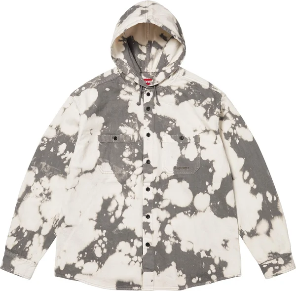 Supreme Hooded Denim Shirt - Bleached (front)