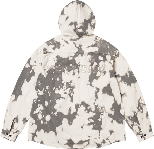 Supreme Hooded Denim Shirt - Bleached (front)