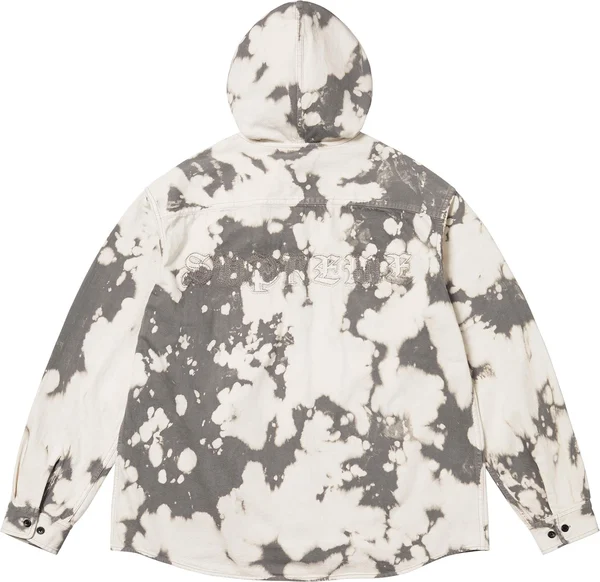 Supreme Hooded Denim Shirt - Bleached (front)