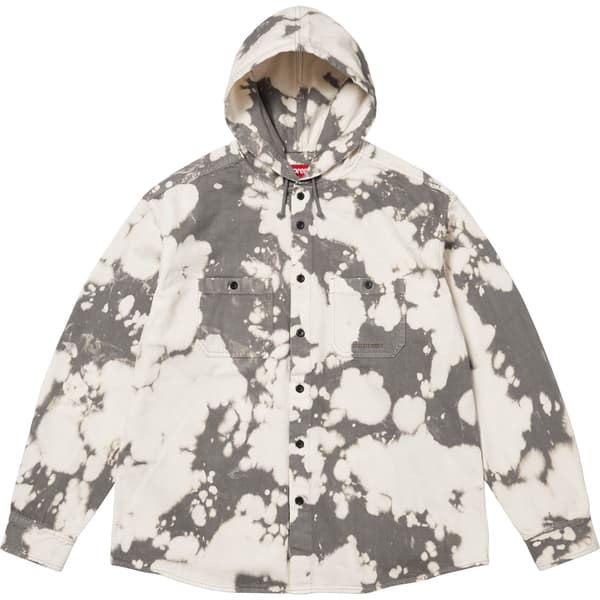 Supreme Hooded Denim Shirt - Bleached (front)