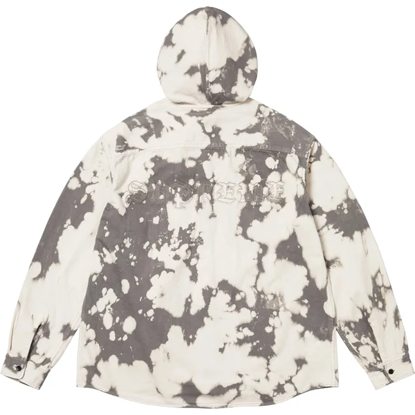 Supreme Hooded Denim Shirt - Bleached (front)
