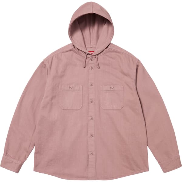 Supreme Hooded Denim Shirt - Dusty Pink (front)