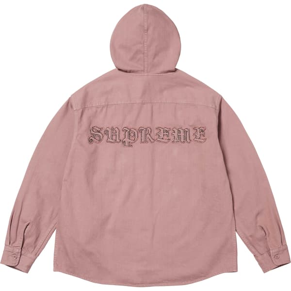 Supreme Hooded Denim Shirt - Dusty Pink (front)
