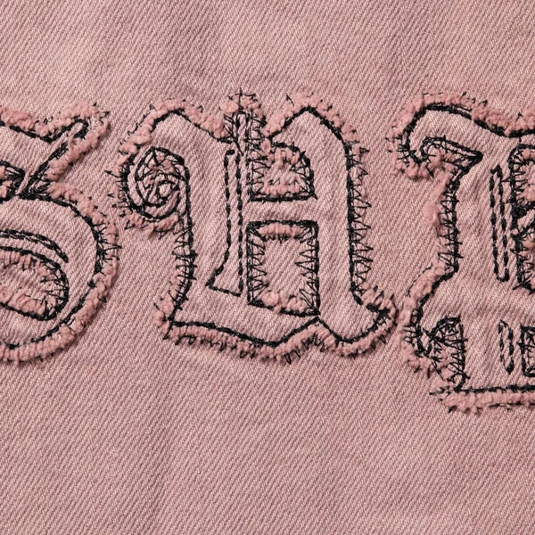 Supreme Hooded Denim Shirt - Dusty Pink (front)