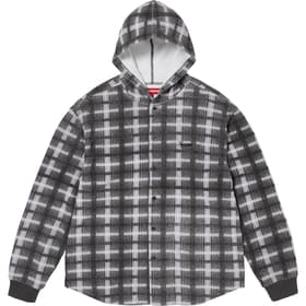 Supreme Hooded Plaid Knit Shirt Black