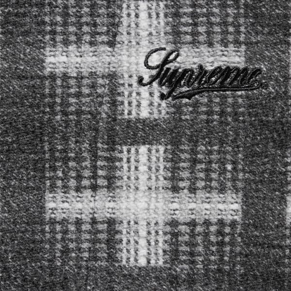 Supreme Hooded Plaid Knit Shirt - Black (front)