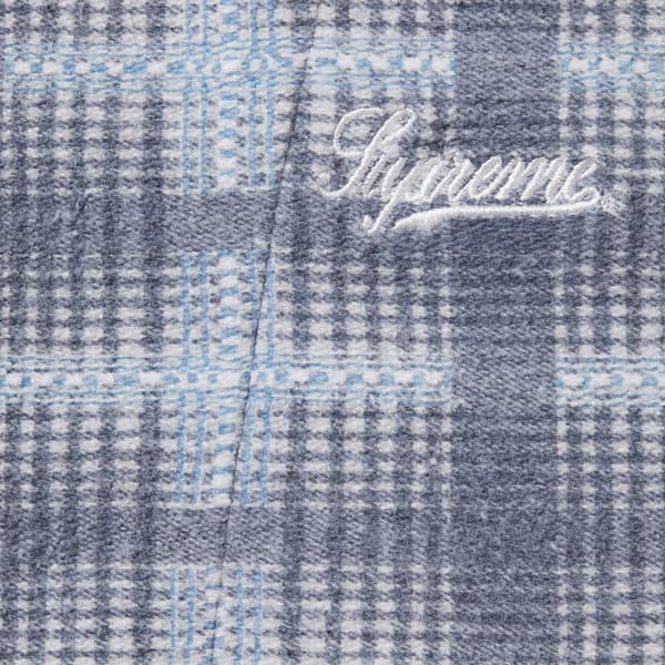 Supreme Hooded Plaid Knit Shirt - Blue (front)