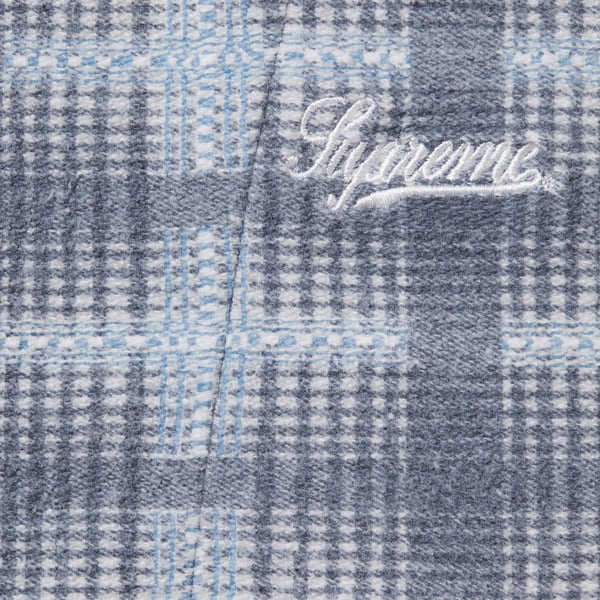 Supreme Hooded Plaid Knit Shirt - Blue (front)