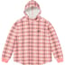 Supreme Hooded Plaid Knit Shirt - Pink (front)