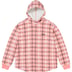 Supreme Hooded Plaid Knit Shirt - Pink (front)