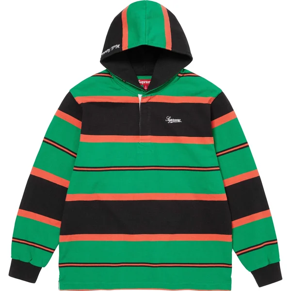 Supreme Hooded Rugby - Green (front)