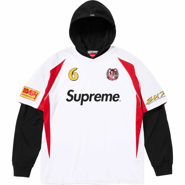 Supreme Hooded Soccer Jersey - White (front)