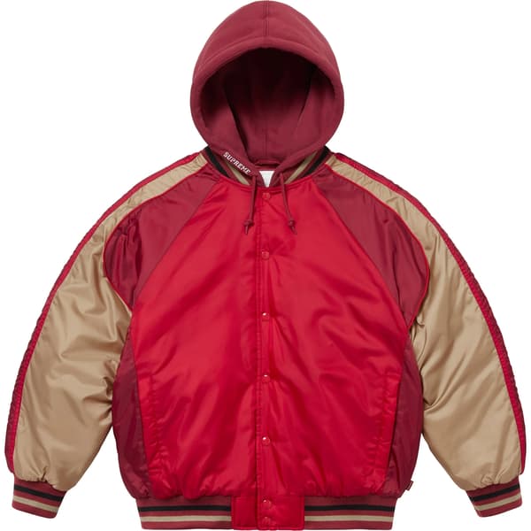Supreme Hooded Stadium Jacket - Red (front)