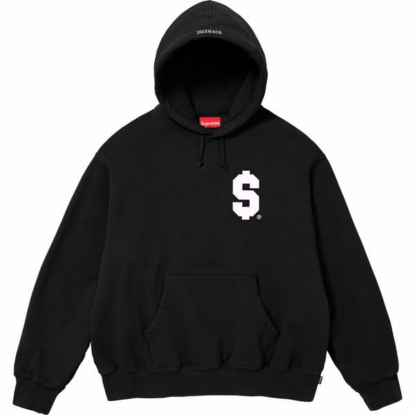 Supreme $ Hooded Sweatshirt - Black (front)
