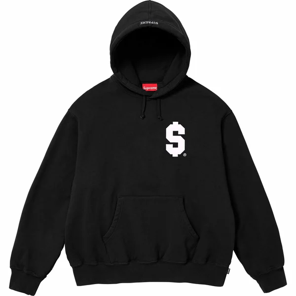 Supreme $ Hooded Sweatshirt - Black (front)