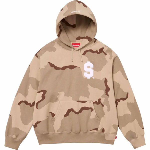 Supreme $ Hooded Sweatshirt - Desert Camo (front)