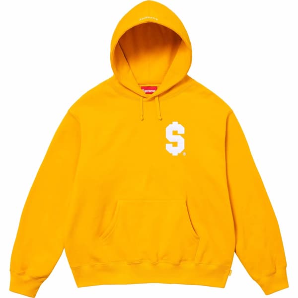 Supreme $ Hooded Sweatshirt - Gold (front)