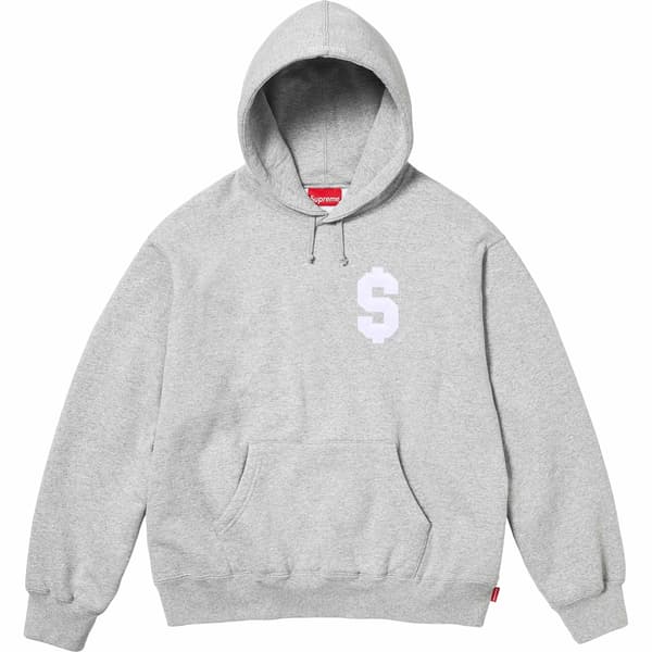 Supreme $ Hooded Sweatshirt - Heather Grey (front)