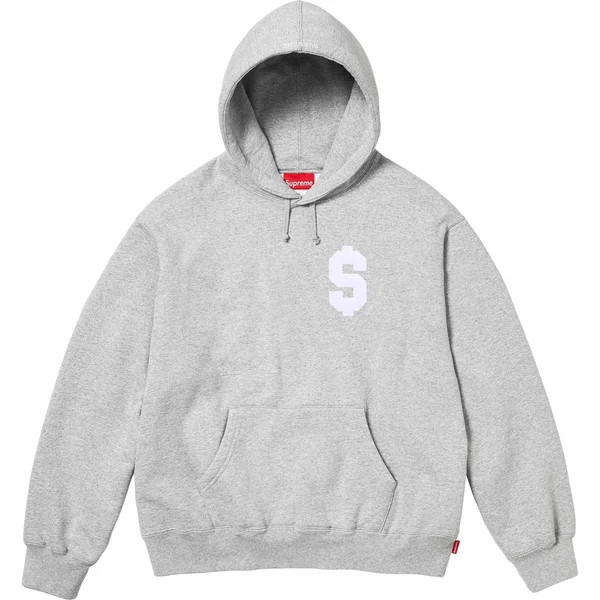 Supreme $ Hooded Sweatshirt - Heather Grey (front)