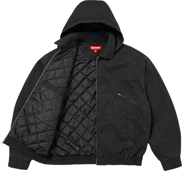 Supreme Hooded Utility Jacket - Black (front)