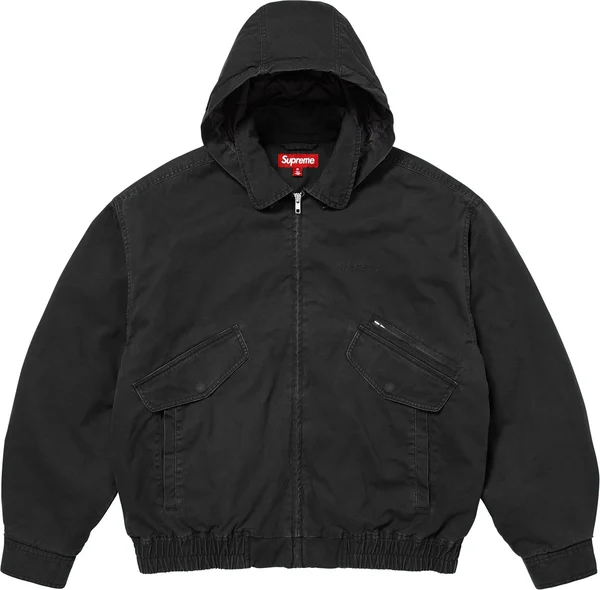 Supreme Hooded Utility Jacket - Black (front)