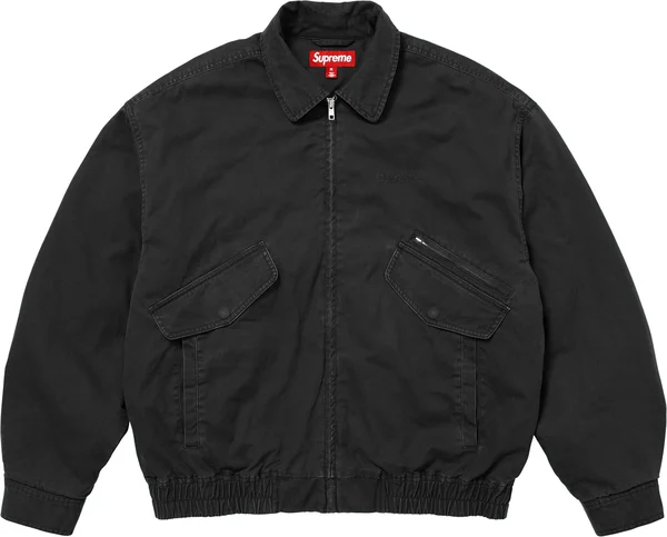 Supreme Hooded Utility Jacket - Black (front)
