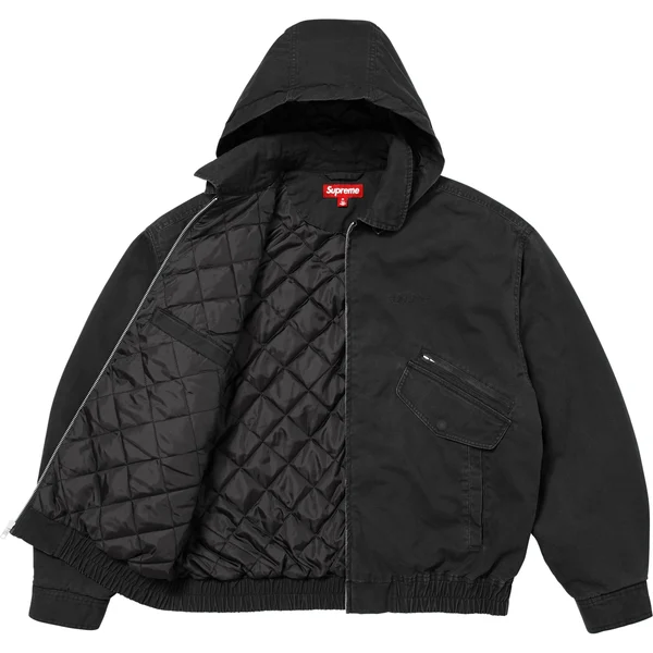 Supreme Hooded Utility Jacket - Black (front)