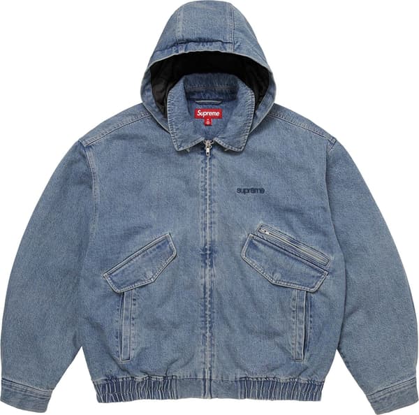 Supreme Hooded Utility Jacket - Denim (front)