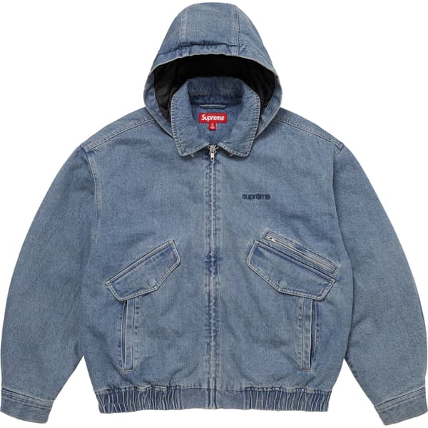 Supreme Hooded Utility Jacket - Denim (front)